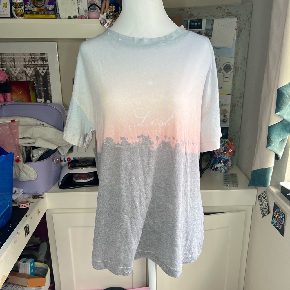 Wildfox Distressed Oversized “Lost” Shirt